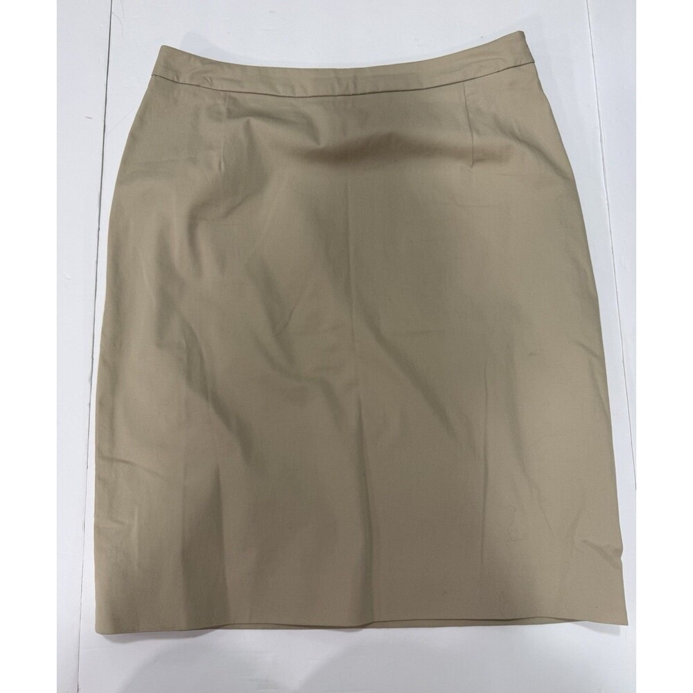 Weekend Max Mara Skirt Women US 8 Beige Cotton Stretch Knee Length